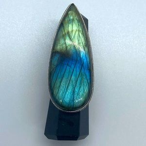 Vintage Large Labradorite ring- Size 8.5
